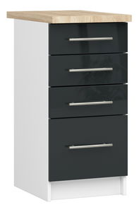 Dolná kuchynská skrinka Ozara S40 SZ4 (biela + grafit lesk)