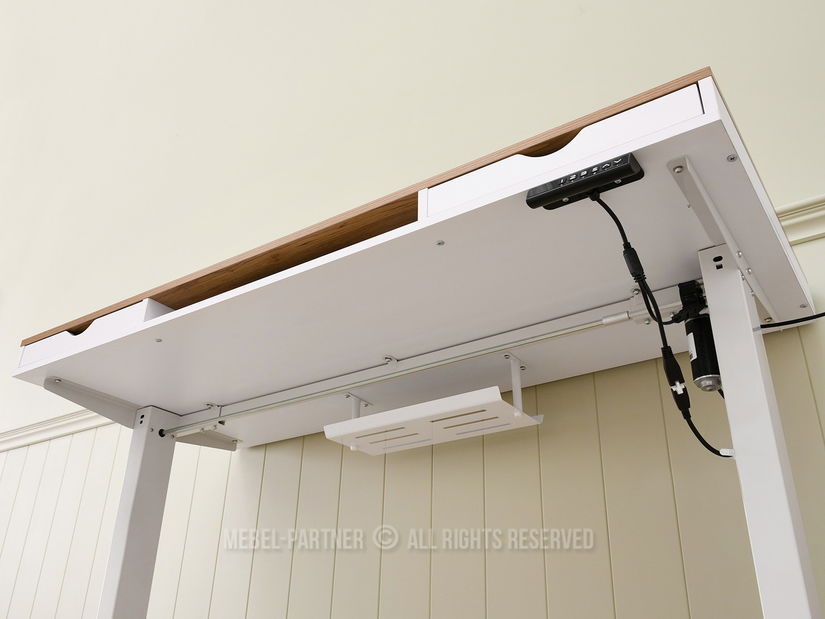 Masă PC Osto 140 (stejar alb + alb)