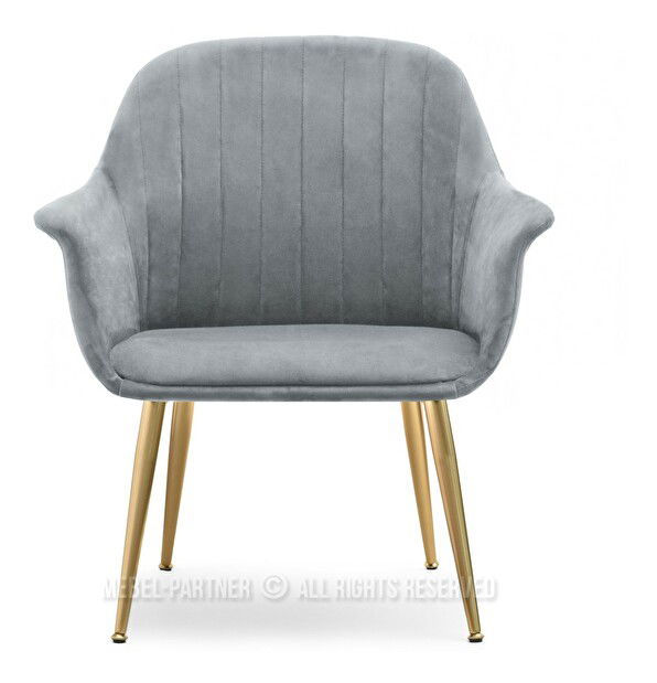 Fotel Osmol F (szürke + arany)