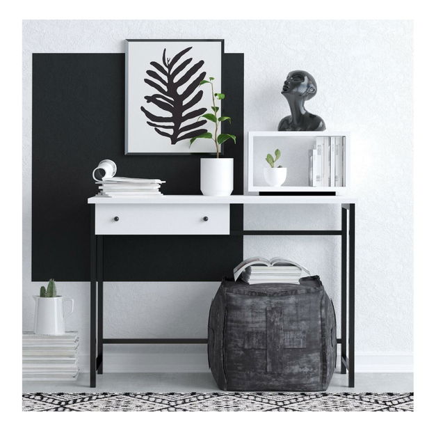 Masă PC Aliex 3 (alb + negru)