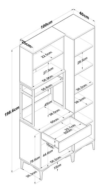 Set dulapuri bucătărie Jenaretta 21 (alb + negru)