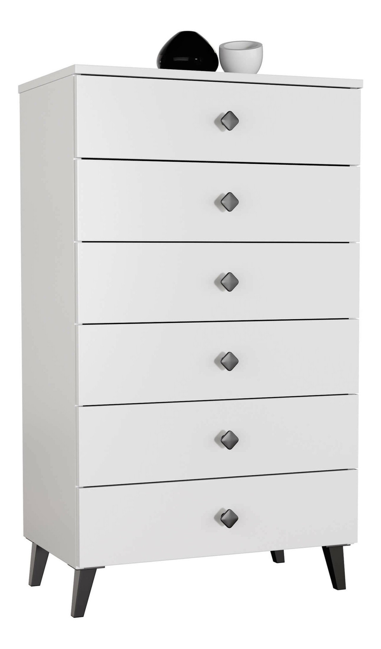 Comodă Morientes (alb + negru)