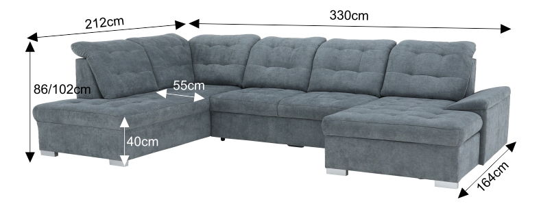 Rohová sedačka Nicolas U (P)