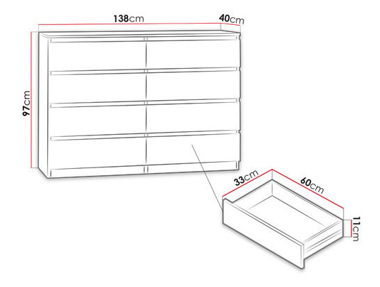 Komoda Orion OK8 (bijela)
