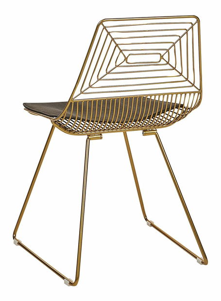 Set 2 ks jedálenských stoličiek Bricio (zlatá)