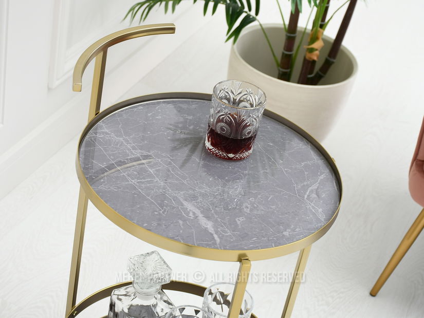 Dohányzóasztal Alfonzo (szürke márvány + arany)