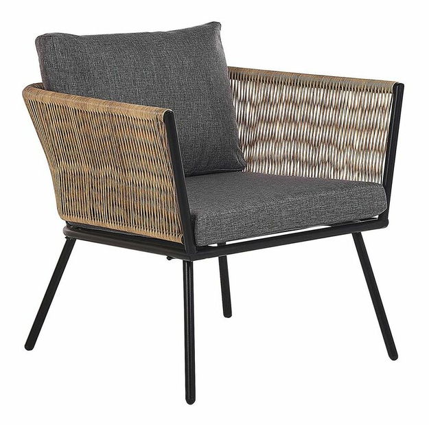 Set mobilier de grădină Genny (natural) (cu perne) (pentru 2 persoane)