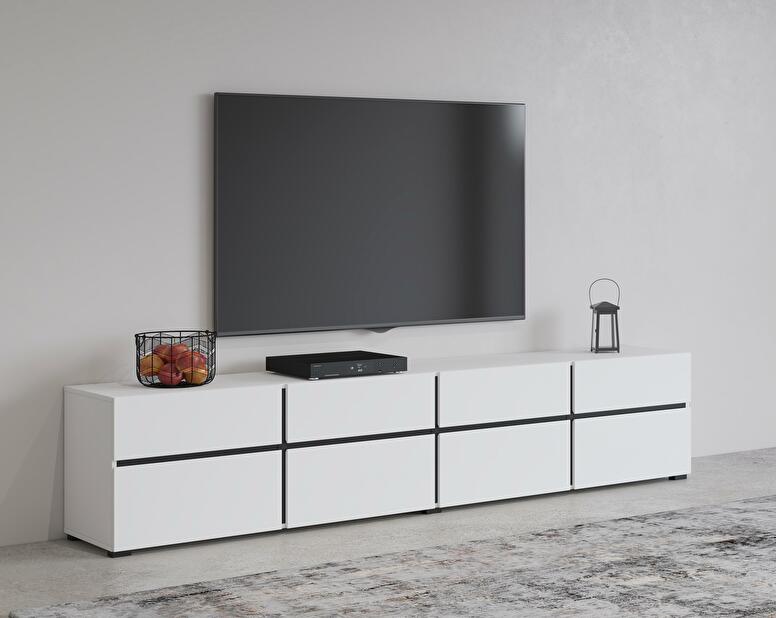 TV stolík/skrinka Crossroad W40 (čierna + biela)