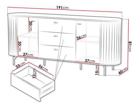 Komoda Temporada TR4 (kašmír)