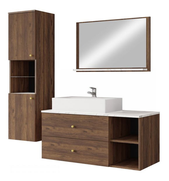 Namještaj za kupoanicu Kiago II (orah warmia + bijeli mramor)