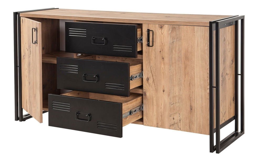 Komód Cosmopolitan 2 (atlanti fenyő + fekete)