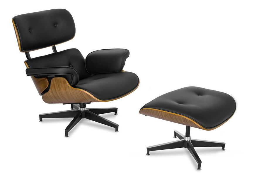 Fotel zsámollyal Procesion (fekete) 