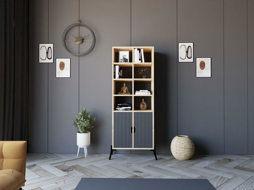 Regal Nolibu (zafirov hrast + antracit)