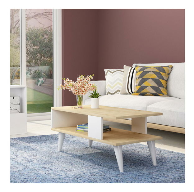 Konferenčný stolík Debede (dub zafírový + biela) 