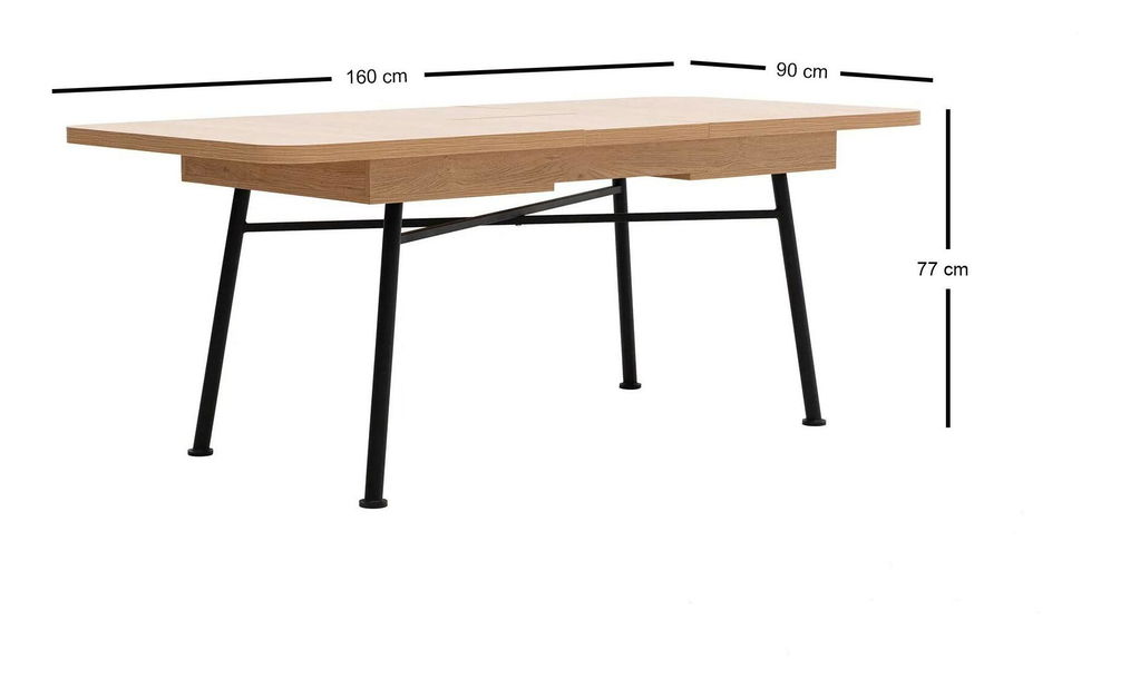 Blagovaonski stol na razvlačenje Nillia 198 (prirodna)
