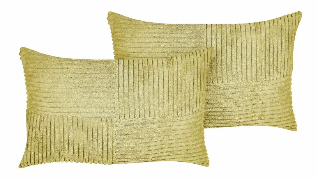 Sada 2 ozdobných vankúšov 47 x 27 cm Milie (zelená)