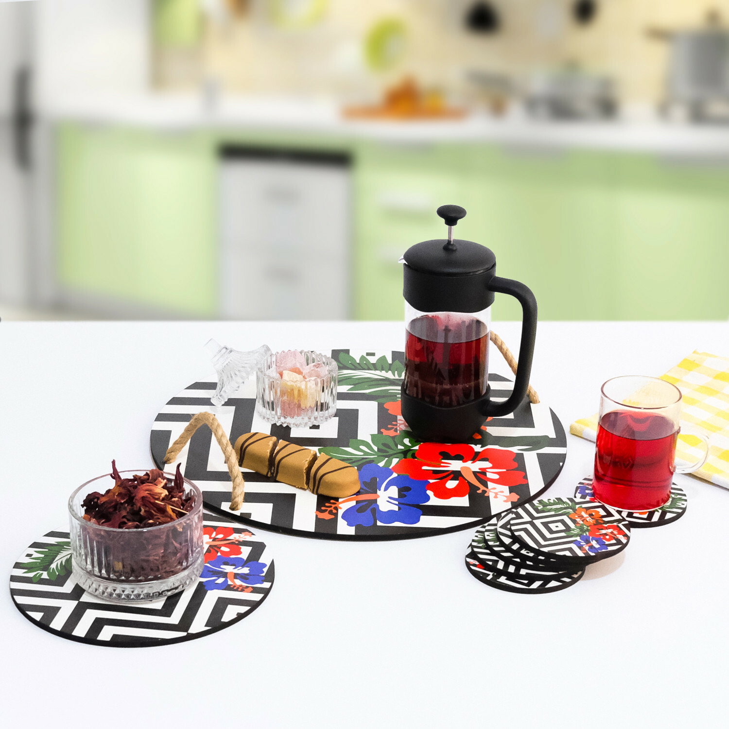 Tányér- és poháralátét szett (8 db) Pluto Ziggy (többszínű)