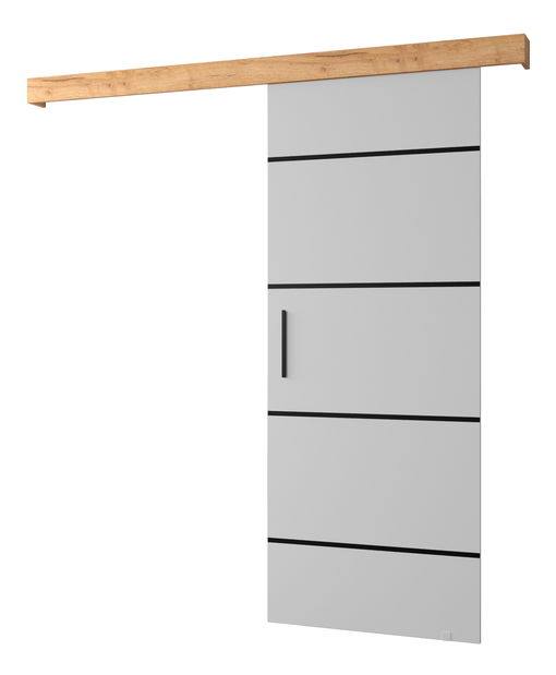 Tolóajtó 90 cm Sharlene IV (matt fehér + artisan tölgy + fekete)