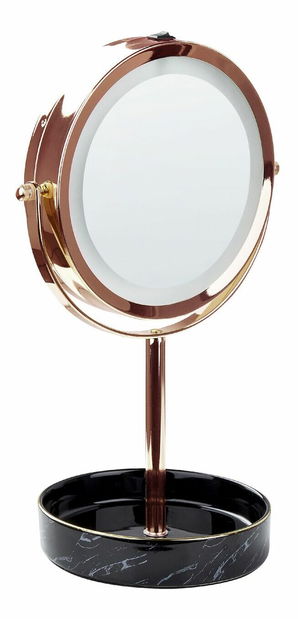 Oglindă machiaj Shevaun (roz auriu) (cu iluminat LED)