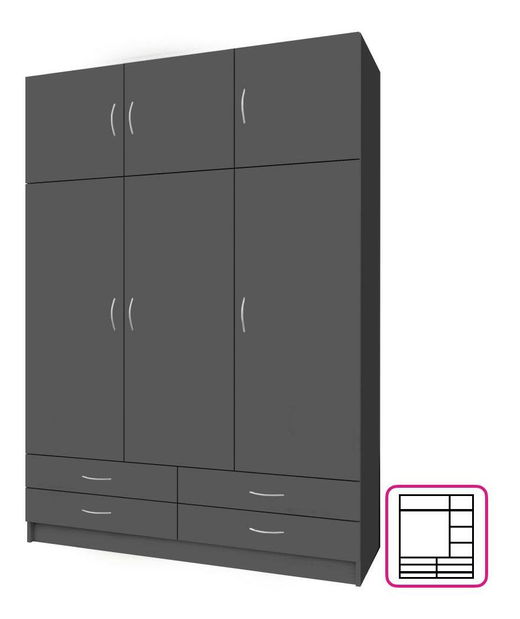 Ruhásszekrény Granulados (grafit) 