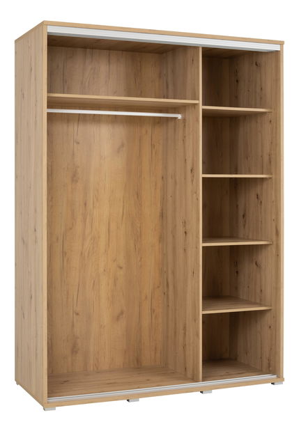 Dulap de haine cu uși glisante Peldon 155 (Stejar artisan) (cu oglindă)