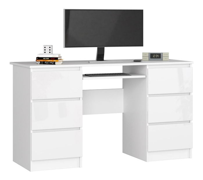 PC stolík Behati (biela + lesk biely)