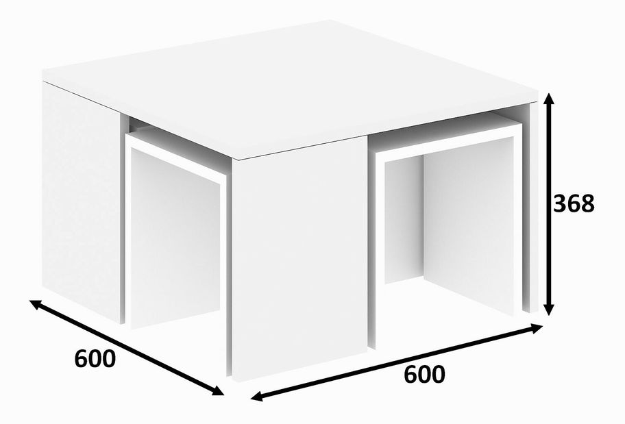 Dohányzóasztal Ortala (fehér)