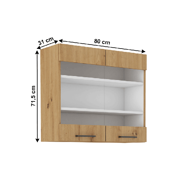 Horná kuchynská skrinka Meriel 80 GS-72 2F (dub artisan)