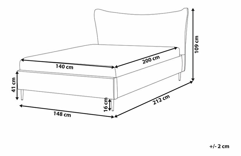 Manželská posteľ 140 cm Chaza (svetlosivá)