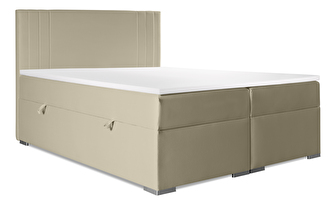 Manželská posteľ Boxspring 140 cm Morcano (béžová) (s úložným priestorom)