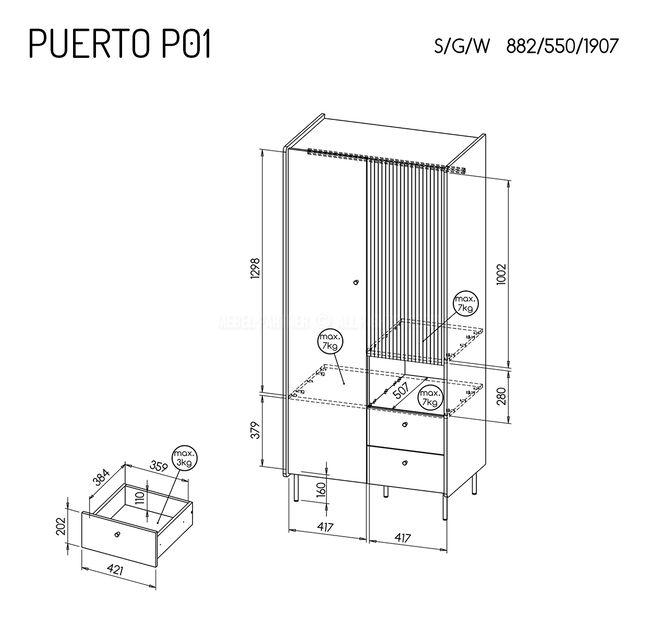 Iroda bútor Presuntos 3 (fekete)