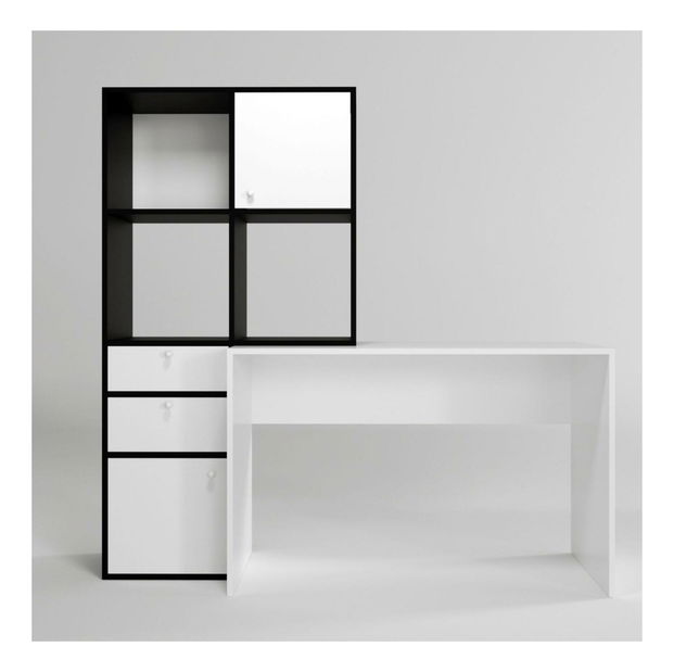 PC asztal Canny (fehér + fekete)