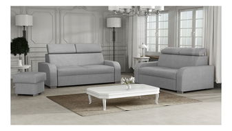 Garnitura za sjedenje Losar 3 + 2 + tabure Lyseri  (sivo-bijela)