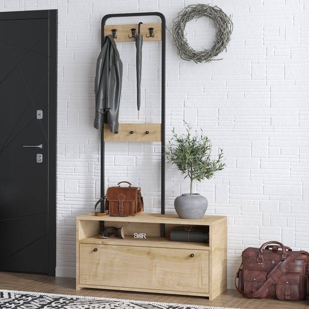 Mobilier hol Aliex 14 (nuc + negru)