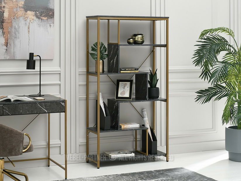 Regál Harp B (fekete márvány + arany)