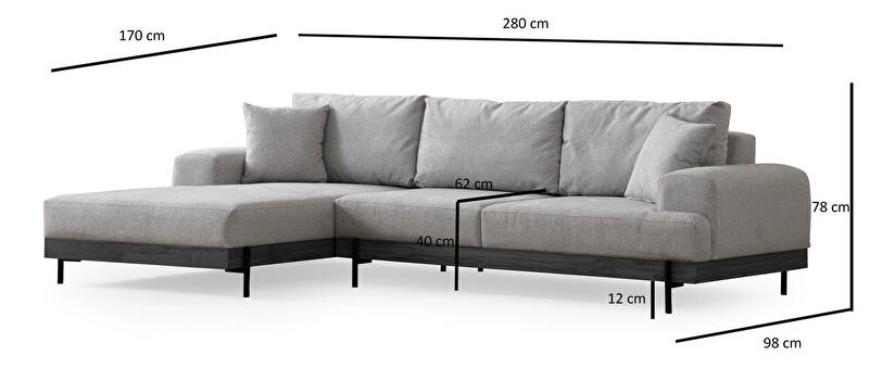 Sarokkanapé Etorella (B) (szürke + fekete)