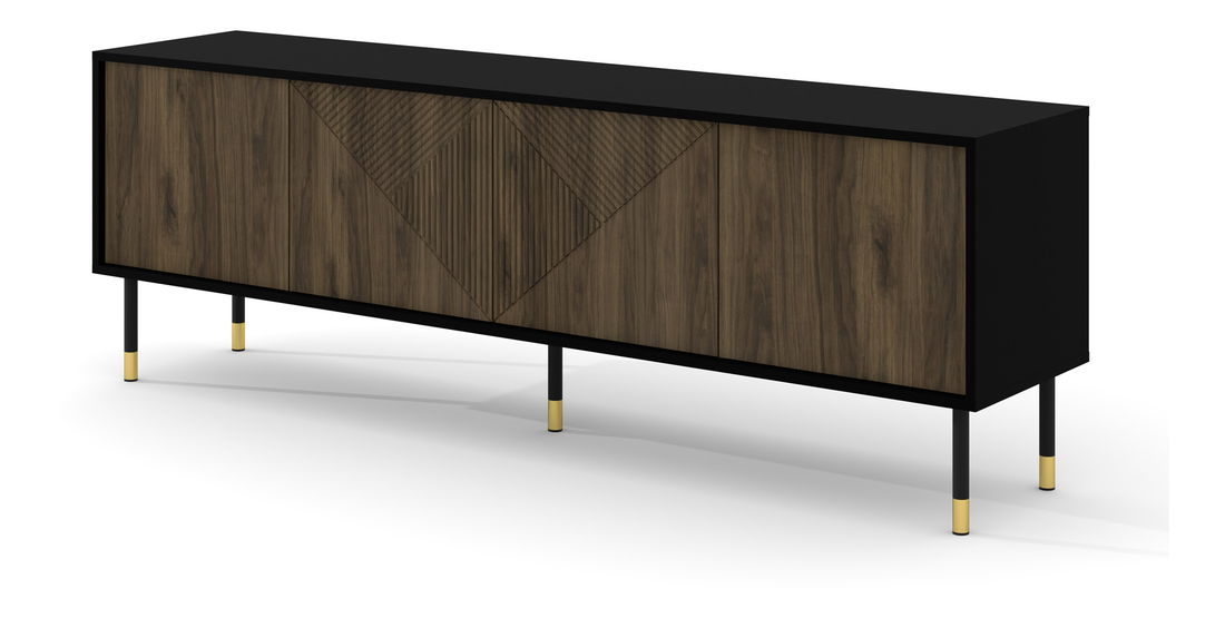 Masă TV 4D 180 Wenty (Negru + Nuc pacific + Auriu)