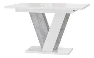 Jedálenský stôl Venag (lesk biely + kameň) (pre 4 až 6 osôb)