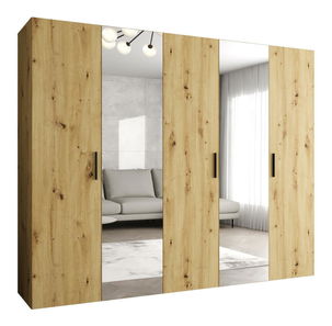 Ruhásszekrény 250 cm Borry 2 (artisan tölgy + fekete)