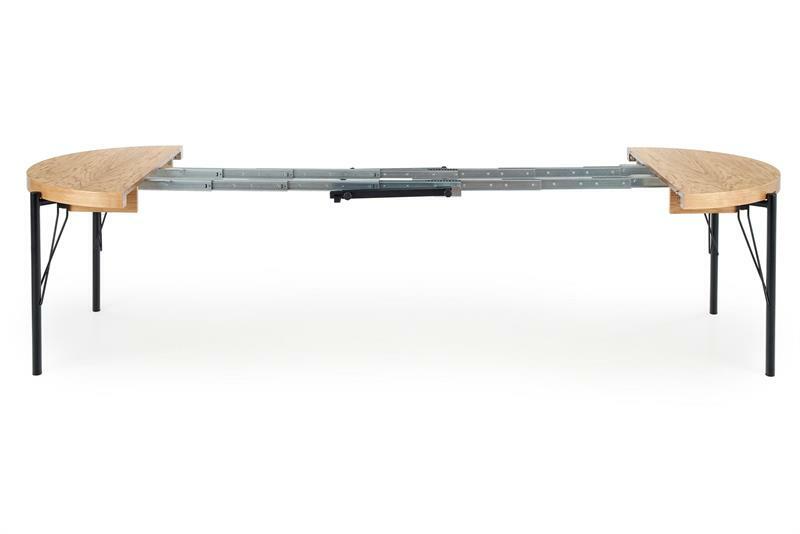 Étkezőasztal Inarus (természetes tölgy + fekete) (4-8 fő részére)