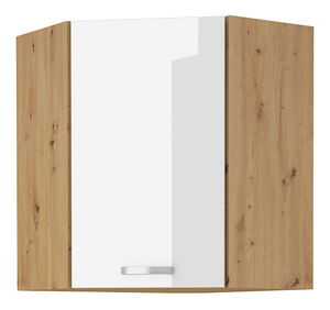 Dulap superior de bucătărie, de colț Arryn 58x58 GN-72 1F (stejar artisan + alb lucios)