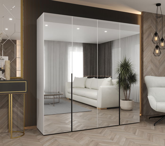 Ruhásszekrény 200 cm Alice 3 (fehér + fekete)