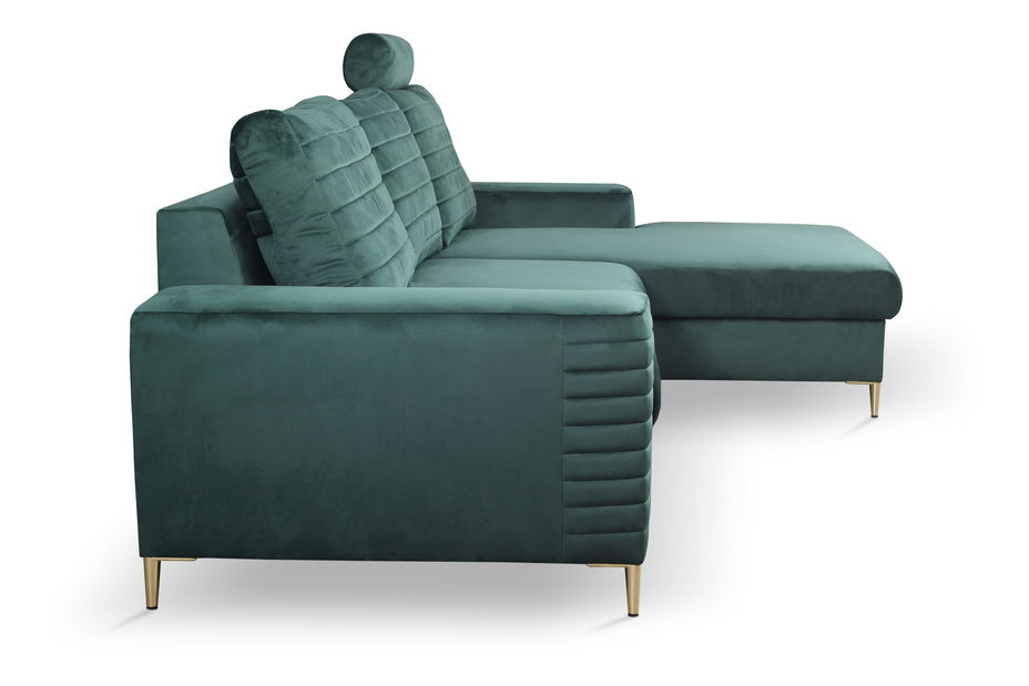 Sarok ülőgarnitúra Coleen (sötétzöld) (J)