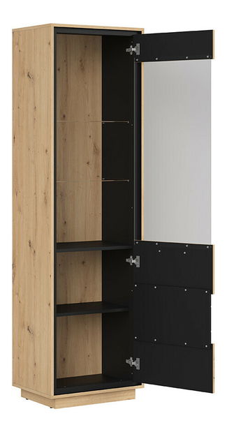 Vitrină Pont REG1W (Stejar artisan + Negru mat)