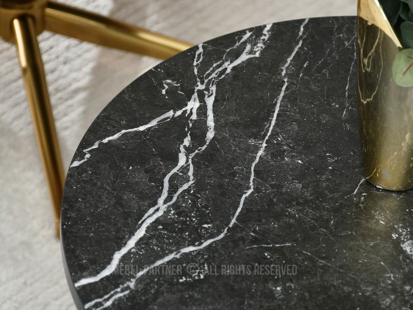 Dohányzóasztal Randolf S (fekete márvány + arany)