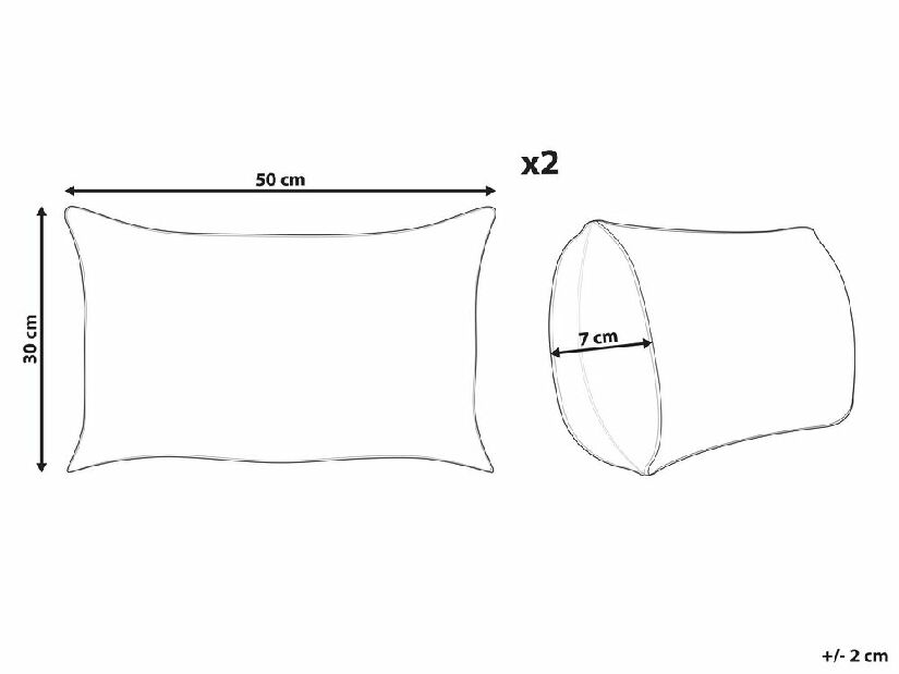 Set ukrasnih jastuka (2 kom.) 47 x 27 cm Milie (bijela)