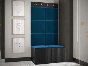 Mobilier hol Tewarota Slim IV (Negru + albastru) 