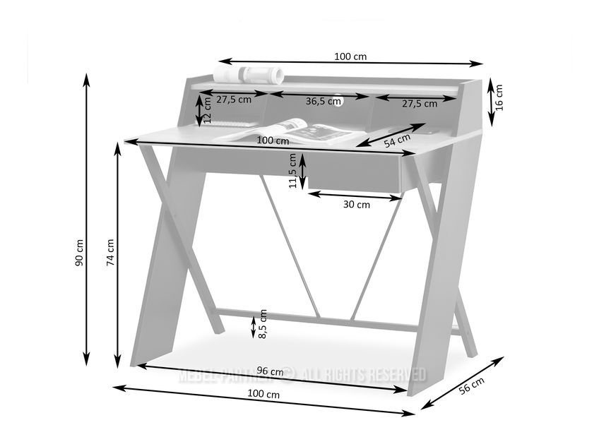 PC stolić Aspart (crni hrast + crna)