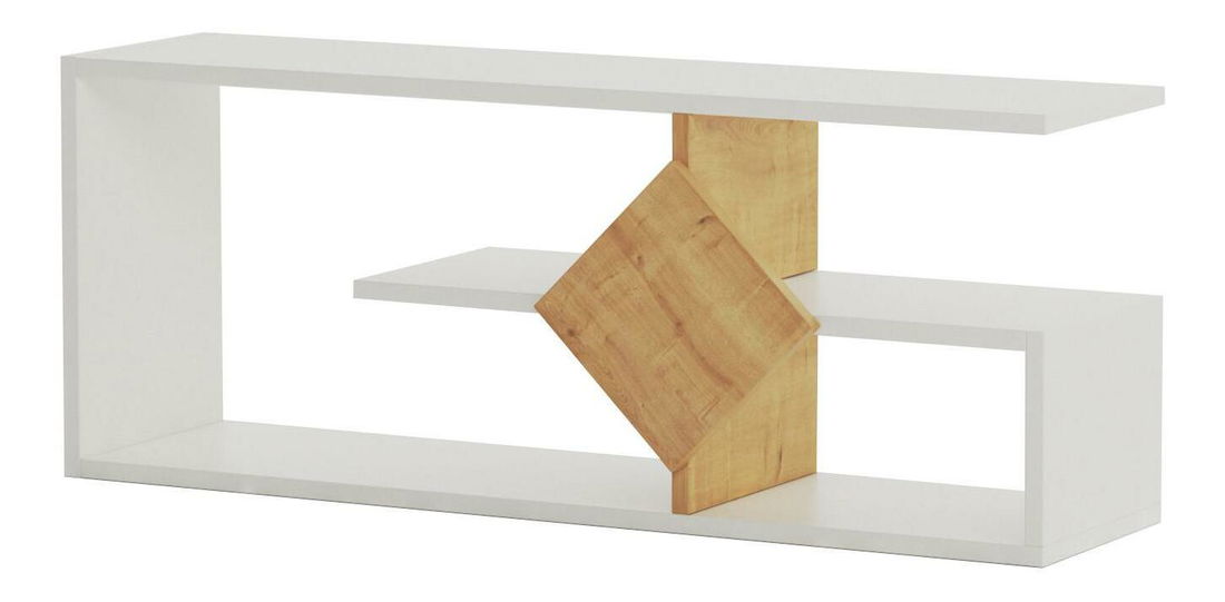 TV stolík Nanosa (biela + dub) 