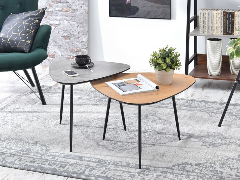 Măsuță de cafea Rossi Zest Xl (stejar + negru)